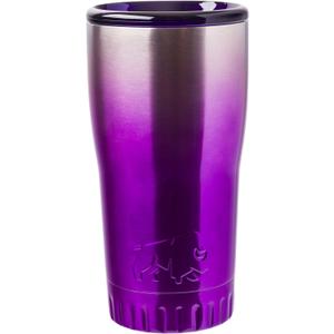 Silver Buffalo Double Walled Vacuum Insulated Stainless Steel Tumbler With Easy Sip Lid Keeps Hot and Cold, Travel Coffee Mug Clear Lid, 20 Ounces, Ombre Purple