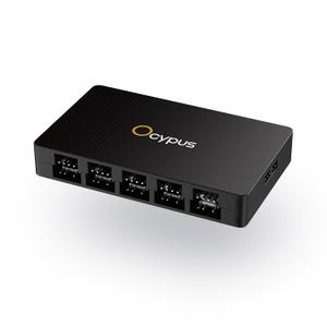 Ocypus Delta EH10 Fan Hub for Computer Case, Support 10 Ports 5V-3PIN ARGB / 12V 4PIN PWM, Smart Circuit Protection Controller, Magnetic Mount, SATA Powered(12V 4-pin RGB Fans not Supported)