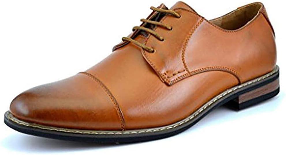 Bruno Moda Italy Prince Men's Classic Modern Oxford Wingtip Lace Dress Shoes (9.5 Wide, Brown)