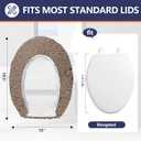 Microfiber Elongated Toilet Seat Cover 19.5"x 15" Machine Washable Solid Toilet Lid Cover Adjustable Rubber Backing Fits Only 18-19.5" L x 14-16" W Elongated Toilet Seat