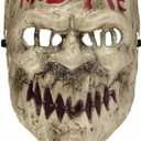 Kiss Me Horror Mask for Halloween Adult Costume, Scary Purge Style Face Cover for Cosplay, Carnival and Themed Events