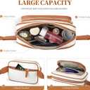 Fanny Packs for Women, Leather Fanny Pack Belt Bag for Women Men with 5 Zipper Pockets Adjustable Belts 4 Card Slots, White Fanny Pack Crossbody Fashion Waist Packs for Running Disney Hiking