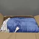Electric Heated Blanket Queen Size 84"90" Dual Control, 5 Heating Settings & 10Hs Auto Off, Overheat Protect, Energy Efficient, for Sofa & Bed, Machine Washable, Denim Blue
