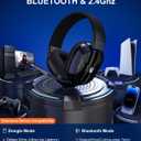 Jeecoo 2.4GHz Wireless Gaming Headset with Microphone for PC PS5 PS4, Bluetooth 5.3 Gaming Headphones with Noise Canceling Mic for Laptop, Mobile, Mac, Stereo Sound, 50+Hr Battery, Low Latency