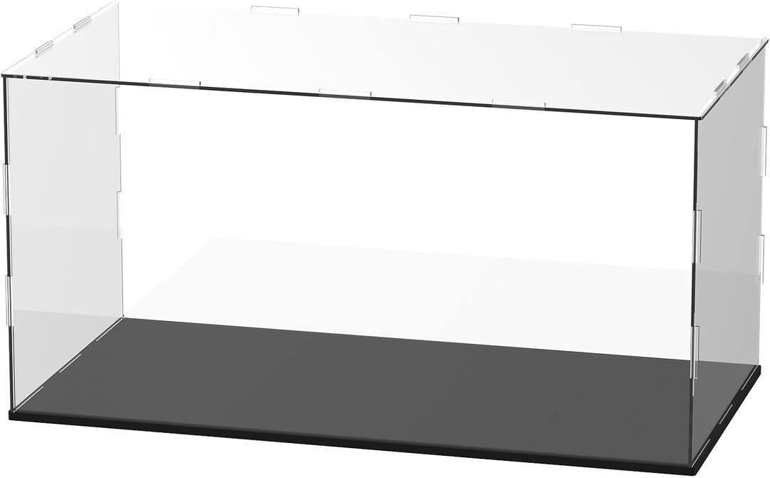 Clear Acrylic Display Case, 16 x 8 x 8 Inch Assemble Clear Acrylic Display Box Dustproof for Action Figures/Model/Statues/Collectibles/Doll/Toys/Home Storage