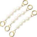 3 Pcs Bag Strap Extender Artificial Pearl,Extended Your Bag Metal Chain Length,Replacement Bag Chain Strap for Purse Clutch Handbag (Gold)