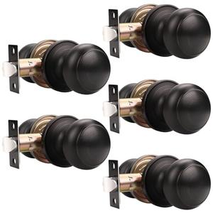 Probrico Door Knobs Interior, Closet Door Knobs, Passage Door Handles, Keyless Door Knobsets No Lock, Oil Rubbed Bronze, Pack of 5