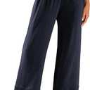 Dokotoo Womens Fall Boho 2025 Casual Wid Leg Lace Pants High Waisted Drawstrings with Pockets, S