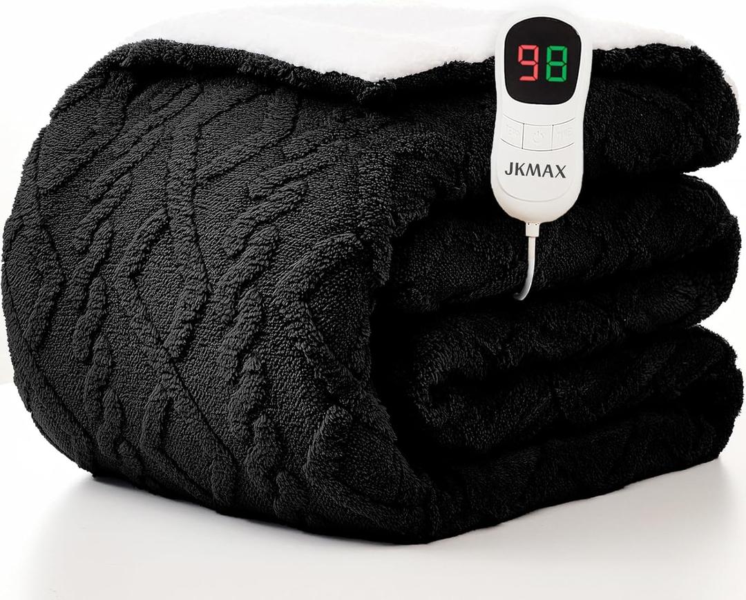 Heated Electric Blanket Full Size-72"x84" Heating Blanket with 10 Heating Levels & 5 Time Settings Over-Heat Protection Winter Warmer for Adults with ETL Certification Black