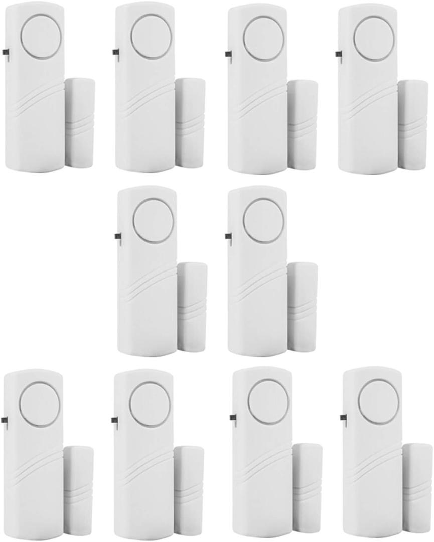 HIIXHC Personal Security Window & Door Alarm Bell | Wireless Sensor Door Window Burglar Alarm | Pack of 10