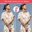 Tagging Gun for Clothing, Tag Gun Kit for Clothes, Quick Clothing Fixer, Mini Quick Sewing Gun with Storage Box, Micro Garment Tag Gun for Clothes with 5 Needles 1200 Pcs Fasteners Pink