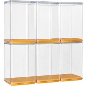 6 PCS Display Boxes Clear Acrylic Figures Display Case Stackable Blind Box for Collectibles-Figures, Fully Assembled Dustproof Storage Organizer Box for Lego Collectibles Action Figures Pop Mart