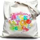 Cheerful Watercolor- Art Canvas Tote Bag - Stylish & Practical Carrier