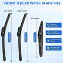 ANIKLUIM Wiper Blades for 2018-2014 Smart Fortwo Front Windshield Wipers,20 Inch+20 Inch+7 Inch,Durable and Quiet (Pack of 3)