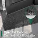LUMI Ultra Thin Door Mat Indoor Entrance, Washable Entryway Mat with Non Slip Rubber Backing, Stain&Fade Resistant Doormat for Floor, Hallway, Porch, 32"x47", Grey Dot