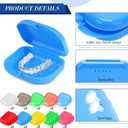 Tanlade 80 Pcs Dental Retainer Case with Vent Holes 3.4 x 2.8 x 1.1in Mouth Guard Case Assorted Retainer Holder False Teeth Container for Aligners, Travel,Night Guards, 10 Colors