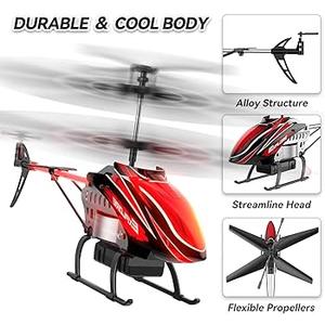 Remote Control Helicopter Toy, 2-Channel, 2.4 GHz, 2 Speeds, Up and Down Flying, Gift for Kids, Red