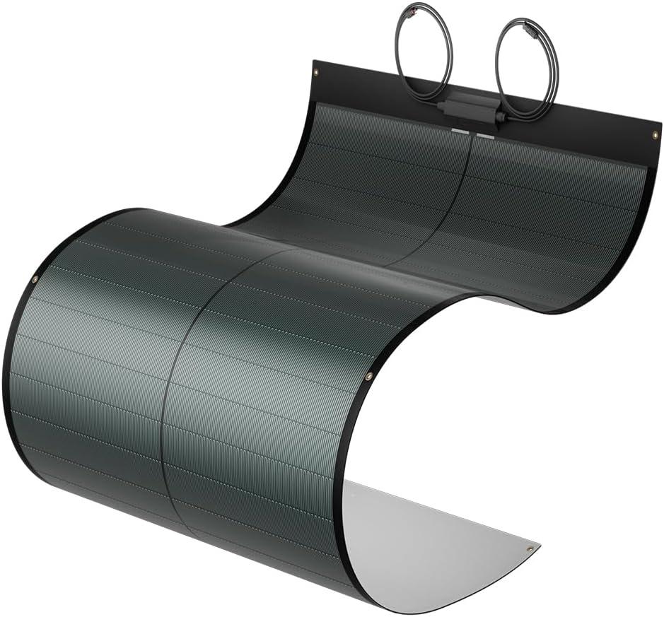 BougeRV Yuma 100W Compact CIGS Thin-Film Flexible Solar Panel, The Most Flexible Solar Panel with Pre-Punched Holes for Easy Installation (Compact Version)