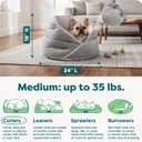 Furhaven 24" Round Pet Bed for Indoor Cats & Medium/Small Dogs, 100% Washable, For Pets Up to 35 lbs - Minky Plush & Velvet Hug Bed - Silver Gray, 24-inch