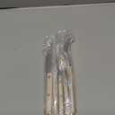 Rivet ABS Clamp Handle Silverware Set -5 -Piece Stainless Steel Flatware with Steak Knife, Fork, Spoon, Teaspoon, Dessert Fork and Butter Knife - Elegant Tableware Cutlery for Dining (Beige white)