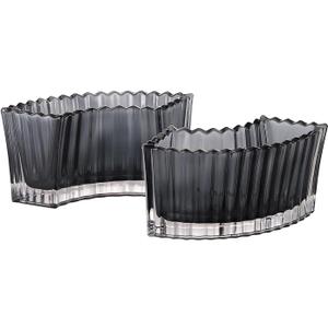 MCMCNCUIU Crystal Vases for Centerpieces, Flower Vases for Wedding Centerpieces, Black Glass Vase for Flowers, Curve Small Vase for Living Room, Bedroom, Kitchen, Dining Table, Set of 2