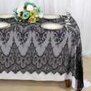 ShinyBeauty Rustic Lace Fabric Black Lace Table Cloth Halloween Table Linen Embroidered Floral Tablecloth for Wedding Party Decor (60''x120'', LT005-Black)