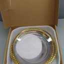 Plastic Acrylic Charger Plates 10PCS, 13" Decoration Diner, Wedding, Party, Event (Gold Bead 10)