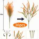 36 Pcs Artificial Fall Flowers Outdoor, UV Resistant Fake Lavender Flowers Faux Plastic Fall Plants Shrubs Bushes for Indoor Outside Planters Porch Window Box Patio Home DecorOrange