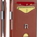 Slim Wallet for Men with Money Clip, Leather RFID Blocking Mens Wallet, Minimalist Credit Card Holder, Front Pocket Bifold - Gift Box Included (Money Clip, Oil Coffee)