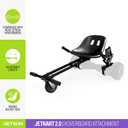Jetson JetKart 2.0 Universal Hoverboard Attachment, 6" Tire, Bucket Seat, Adjustable Footrest Accommodates Most Heights, Ages 12+, Black, JKAR20-BK