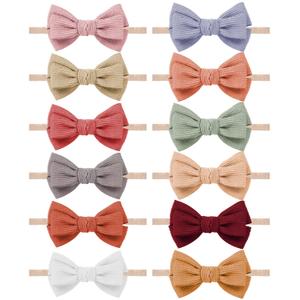 Baby Girl Headbands and Bows, Newborn Infant Toddler Nylon Elastics Hairbands Hair Accessories (Multicolor)