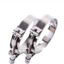 2Pcs Stainless Steel T-Bolt Hose Clamps,Clamp Range 2.52"-2.80"(64-71mm) Turbo Intake hose Clamps(Clamp Range 2.52"-2.80")