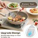 6 Pcs Cooking Utensils Set, Stainless Steel Kitchen Utensils, Heat Resistant Metal Kitchen Tools Include Solid & Slotted Turner Wok Spatula, Serving Spoon, Ladle, Pasta Server, Easy to Clean, Silver