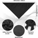 Cuffbow 2 Pcs Satin Lined Bandana Waterproof Head Scarf Non-Slip Hair Scarf Large Triangle Waterproof Rain Headband for Women Black (Black)