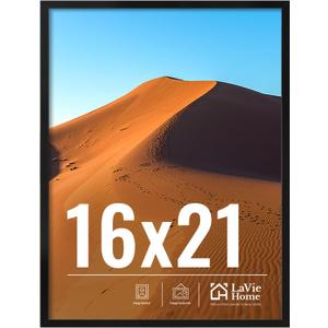 LaVie Home 16x21 Picture Frame for Wall Display, 16x21 Black Picture Frame with HD Plexiglas, 16 x 21 Poster Frame 1 Pack, Display Frame for Vertical or Horizontal, Classic Collection