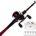 Kilitn Fishing Rod and Reel Combo, Baitcasting Combo Baitcast Reel 5 Foot Durable Fiberglass Telescopic Rod with Fishing Line Full Kits Comfortable Handle