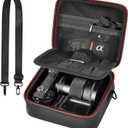 casmilee Camera Case for Sony Alpha ZV-E10 Alpha a6400/ a6700/ a6100/ a6000/ a6600/ a6500 Mirrorless Digital Camera, Hard Travel Bag with a Shoulder Strap for Lens & Accessories (Black, Medium)
