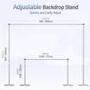 EMART Heavy Duty Backdrop Stand, 10x10Ft Adjustable Pipe and Drape kit with 9.26 LBS Steel Flat Base, Sturdy Metal Diy Photo Background Frame for Parties, Events, Wedding, Photography - Silver