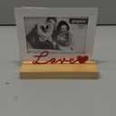 GEGUTON Photo Frame 4"x6", Steel and Wood, Red and White, Decorative Love-Themed Design for Home or Office