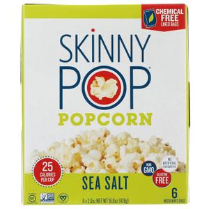 SkinnyPop Sea Salt Microwave Popcorn, 16.8 OZ