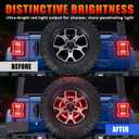Spare Tire Brake Light Fit for 2018-2025 Jeep Wrangler JL JLU, Tail Light Rear LED Ring Wheel Light Plug and Play Red Lens