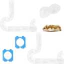 Hamster Tubes Set of 2, FULANDL DIY Hamster Tunnel Curvy Tube, Transparent Adventure External Pipe Connection Track, Hamsters Toy Hamsters Cage Accessories for Small Animals Sports (Clear)