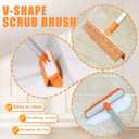 Multifunction Magic Rubber Air Broom, Replaceable Silicone Floor Squeegee, Sweeper and Scrape 2 in 1 Household Cleaning Squeegee Broom for Floor, Bathroom, Kitchens, Tile, Glass (Orange)