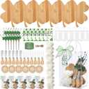 Reallnaive 49 Pcs Baby Shower Prizes for Game Players 6 Set Cheese Board Fork Knives Coasters Towel Leaves Branches Thanks Card and Gift Bag for Baby Showers Wedding Bridal Shower Party(St.patrick's)