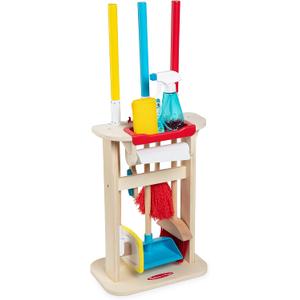 Melissa & Doug Deluxe Sparkle & Shine Cleaning Play Set (11 Pieces) - FSC Certified, 17.6 x 14.0 x 5.5