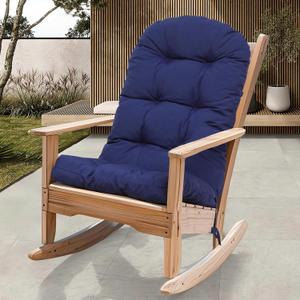 RACE LEAF Navy Patio Furniture Cushion 44x19 Inch, Waterproof Tufted Outdoor Chair Cushion with Elastic Bands & Non-Slip Ties UV Resistant for Rocking Adirondack Chairs 1-Pack