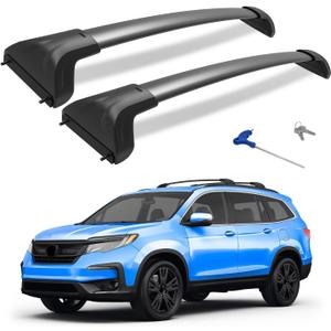 300lbs Roof Rack Cross Bars Compatible with Honda Pilot 2016-2022 with Flush Rails, Aluminum Crossbar with Lock for Rooftop Cargo Carrier Luggage Kayak Canoe Bike Snowboard