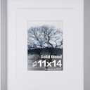 Egofine 11x14 Picture Frame Made of Solid Wood with Plexiglass, Display Pictures 5x7/8x10 with Mat or 11x14 Without Mat, for Table Top Display and Wall Mounting Photo Frame, Light Grey