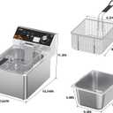 Commercial Deep Fryer 10.56Qt Countertop Fryers 1.0mm Thickened Stainless Steel 1700W Electric Immersion Deep Fryer with Basket Adjustable Temperature for Home Kitchen Restaurant