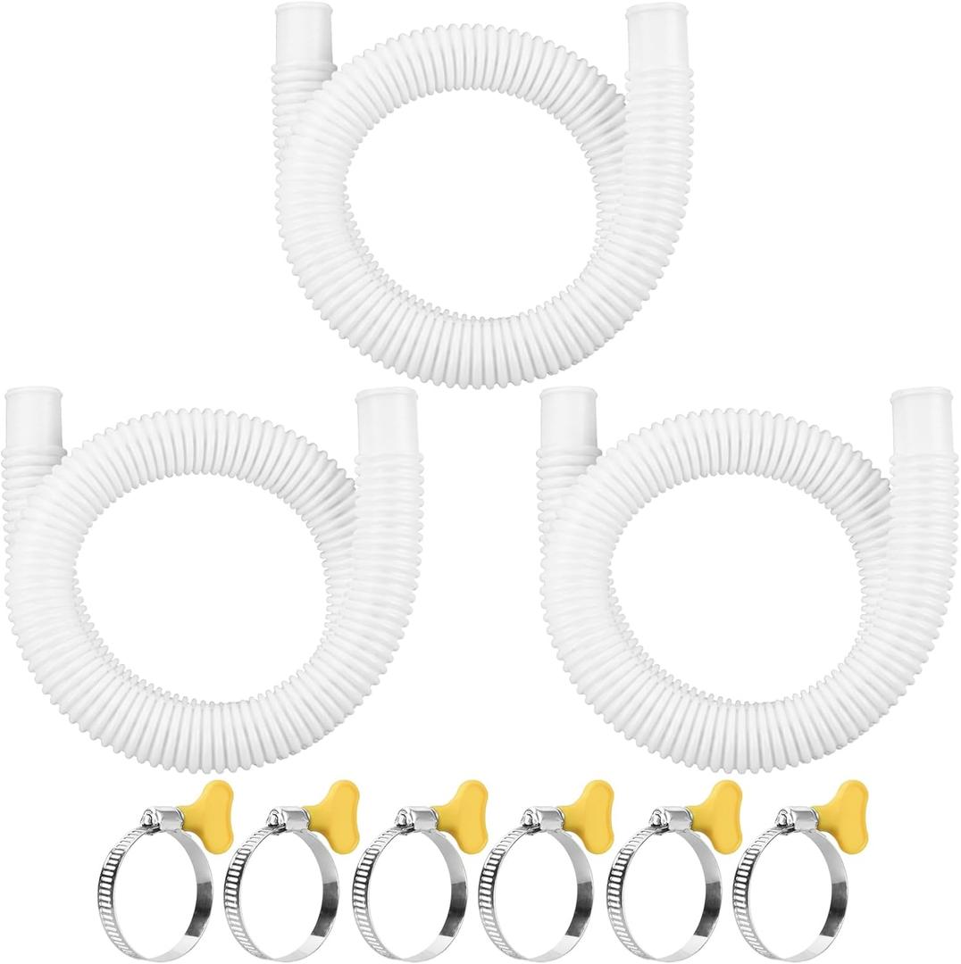 Pool Hose for Above Ground Pools, 3 Packs 1.25" Diameter Pool Pump Replacement Hose 41 Inches Length Swimming Pool Hose with 6 Pcs Hose Clamps